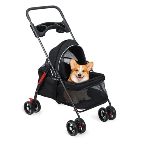 Small Dog Stroller, Folding Pet Gear Stroller with Breathable Mesh