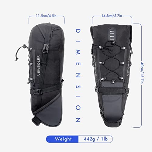 Lixada Bike Saddle Bag 3-10L MTB Bike Seat Pack Large Capacity Bicycle Tail bag Portable Cycling Seat Bag — view 4