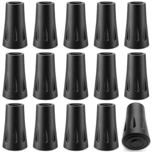 Limiebllu 15Pcs Hiking Poles Rubber Buffer,Non Slip Walking Pole Rubber Tip