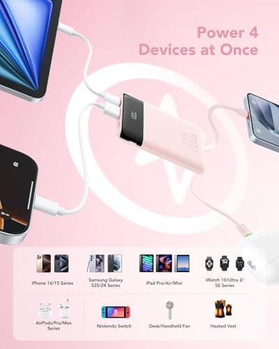 VEGER Power Bank Fast Charging 10000mAh,Portable Charger Built in Cables — view 5