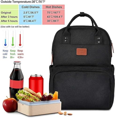 MATEIN Laptop Lunch Backpack 17 Inch, Backpack with Insulated Compartment — view 2
