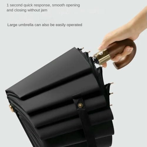 XYNM umbrellas for rain Windproof Travel Umbrella Automatic Folding Upf50+ Uv Protection Compact Portable With Curved Handle Sun And Rain-burgundy-iron-10k — view 5