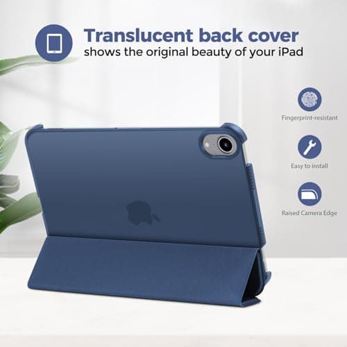 ProCase Smart Case for iPad Mini 7 (A17 Pro 2024)/ Mini 6 2021 8.3 Inch, Hard Back Cover for iPad Mini 7th/6th Generation A2995/A2996/A2993/A2567/A2568/A2569 -Dark Blue — view 3