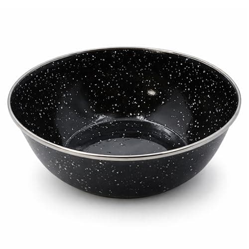 Navoys Enamel Camping Bowl - Black, Heat Resistant, Ideal Accessory for Camping, Picnic, Hiking, Fishing (1 Bowl)