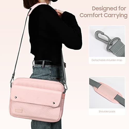 TiMOVO 9-11" Tablet Sleeve with Strap for iPad A16 Tab, Pink — view 6