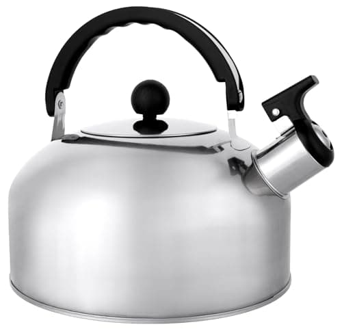 Pendeford Stovetop Kettle – 2L Stainless Steel Whistling Kettle with Loud Whistle & Cool-Touch Handle – Ideal for Gas & Electric Hobs, Home & Camping
