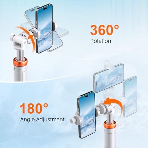 62” Phone Tripod with Remote, tripod for iPhone & Selfie Stick, High Strength Legs & Extendable Tube Travel Tripod Stand, Solidest Cell Phone Tripod Compatible with iPhone/Android/Camera(White) — view 2