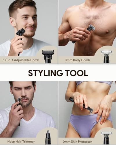 Xpert T Magnetic Electric Beard Trimmer for Men, Black — view 4