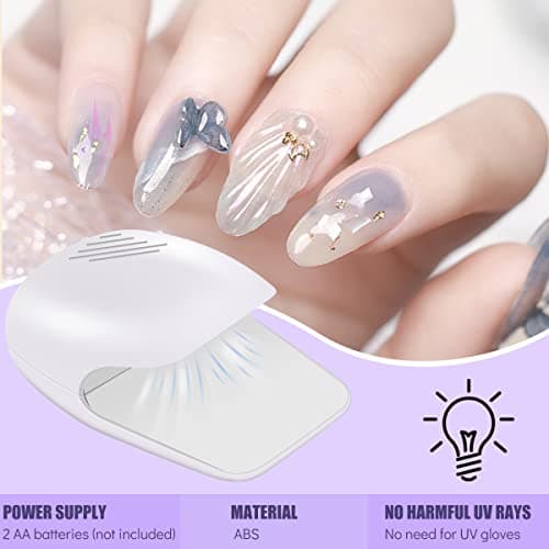 Nail Dryer for Regular Nail Polish with Fan, Battery Operated Polish Machine, Quick-Drying Safe Tools for Women Kids, Christmas Gifts — view 2