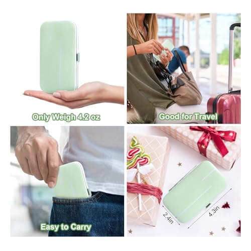 Manicure Set-Stainless Steel Nail Care Set-Professional 7 in 1 Ingrown Toenail Clipper Grooming Tool-Pedicure Kit & Toe Nail Cutter-Thick Nail Scissors Toiletries with Cuticle Trimmer (Green) — view 5