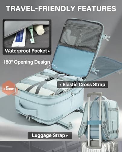 VANKEV 40x30x20 Expandable Ryanair EasyJet Eurowings Wizz Air Cabin Bag — view 5