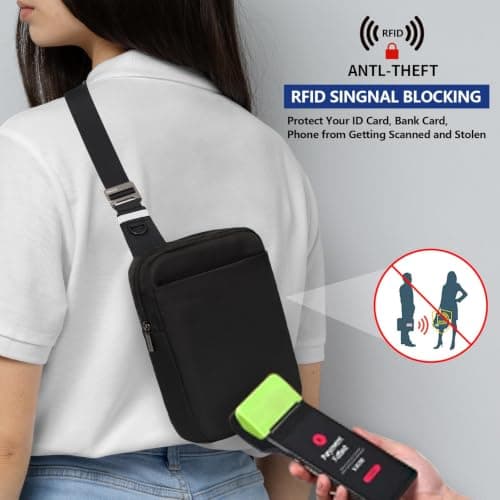 OSOCE Small Sling Bag RFID Blocking Anti-theft Crossbody Shoulder Bag — view 5