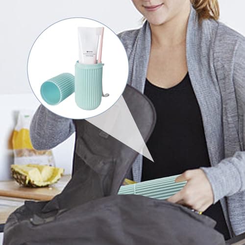 Travel Toothbrush Storage - PP Portable Wash Cup Organizer Large Capacity, Multifunction Hygiene Carry Case Container, Compact Personal Care Packing Solution, Split Design Case with Separate Dry Wet S — view 6