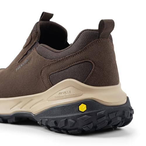 FitVille Men's Extra Wide Hiking Shoes,Slip On Trainers Outdoor Trekking Walking Shoes for Swollen Feet Charcoal Brown 14 UK Wide — view 6