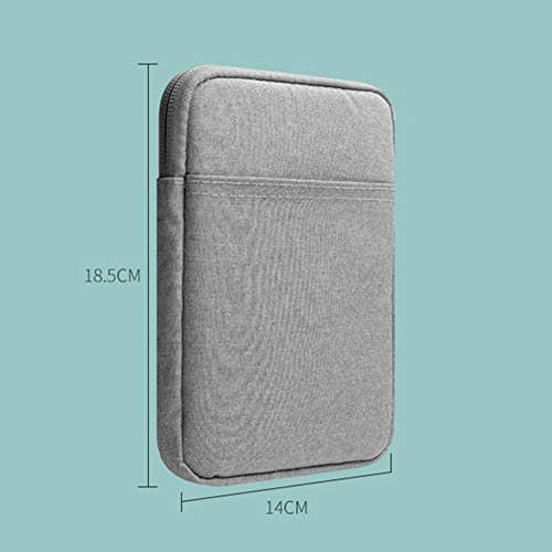 Nylon Sleeve Case for E-Reader/E-Book/Smartphone - Padded Case with Zip for Kindle Paperwhite/Oasis/Kobo，Lake Blue,6"(14X18.5X2cm) — view 4