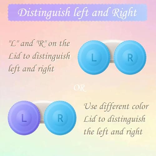 8 Packs Contact Lens Cases, Contact Lenses Holder Box with Left/Right Caps for Home Travel Outdoor — view 5