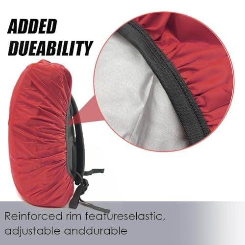 LICQIC Waterproof Rain Cover for Backpack, XL(60-70L), Red — view 6