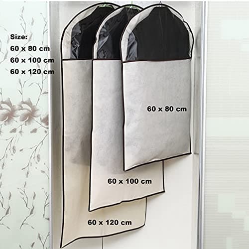 FBHappiness Suit Covers Garment Bags 6 Pcs,Breathable Clothes Cover Protector Bags with Transparent Window Dust Proof Anti-Moth Non-Woven Garment Covers, for, Coat, Jacket,Orange-60 x 120 cm — view 6