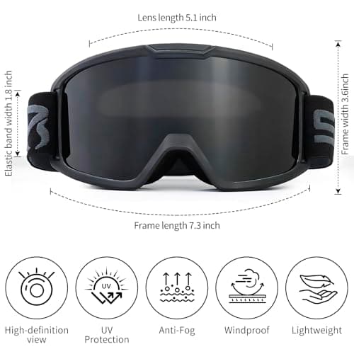 FMY Dirt Bike Goggles for Men Women, ATV Motocross Goggles with UV400 Windproof Comfort Fit for Motorcycle Road Riding — view 3