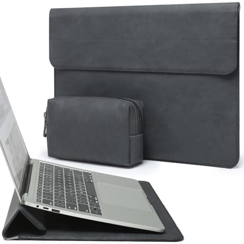 HYZUO 15 Inch Laptop Case Bag Sleeve with Stand for MacBook, Graphite