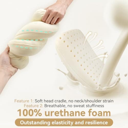 HIKEMAN Camping Memory Foam Pillow - Ultralight Travel Pillow Neck Support Pillow,Soft Ergonomic Sleeping Pillows for Camping,Car,Beach,Office (Grey) — view 3