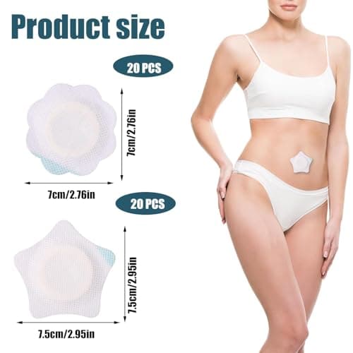 TRLREQ 50 Pcs Self-Adhesive Castor Oil Pack Wrap, Organic Cotton Belly Button Patch Kit for Detox & Muscle Relief (Castor Oil Not Included) — view 2