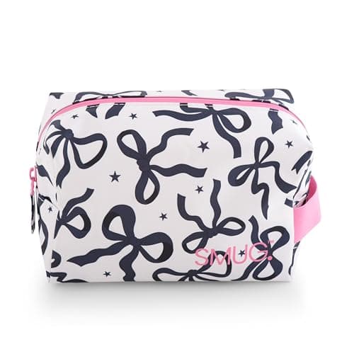 SMUG Toiletry Bag | Waterproof Travel Toiletry Bag for Gym, Shower, Shaving, Cosmetics & Makeup | Small Washbag for Men & Women | Stylish, Spacious & Easy to Clean | Bows — view 3