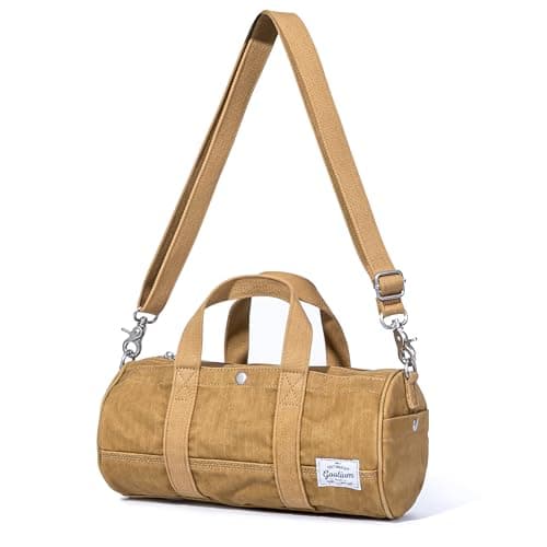 GOOTIUM Compact Canvas Crossbody Bag, Cylinder Small Barrel Shoulder Bag — view 2