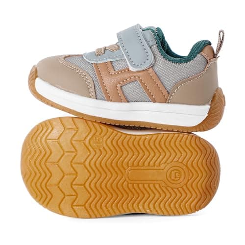 1-3 Years Baby Trainers Boys Girls First Walking Shoes Toddler Shoes Breathable Flexible Grey-B 5.5 UK Child — view 2