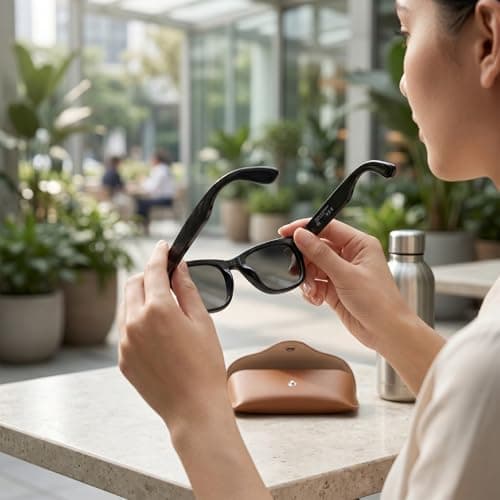 Plyisty Bluetooth Glasses, AI Translation with Over 100 Languages & Smart Flashlight for Travel, Meeting, Night Cycling — view 3