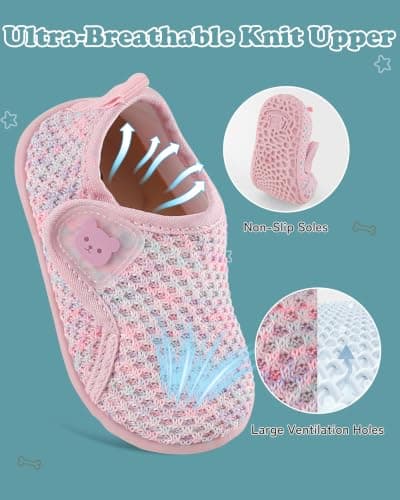 KIDDLETOWN Baby Shoes Boys Girls First Walking Shoes Sneakers 12-18M Pink — view 3