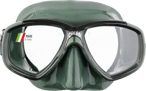 Cressi Perla Separate Glass Mask & Snorkel Set for Adults - Low-Volume Diving Mask - Dry-Top Snorkel Set - For Diving & Snorkelling - Green - Single Perla Mask