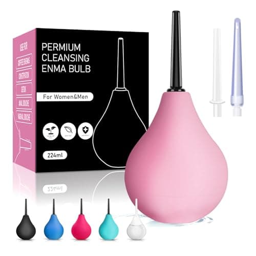 Anal Douche Enema Kit - 224ml Enema Bulb with 3 Replaceable Nozzles, Douche Bulb Douches for Men Women, Shower Douche Enemas at Home Kit for Personal Hygiene & Travel