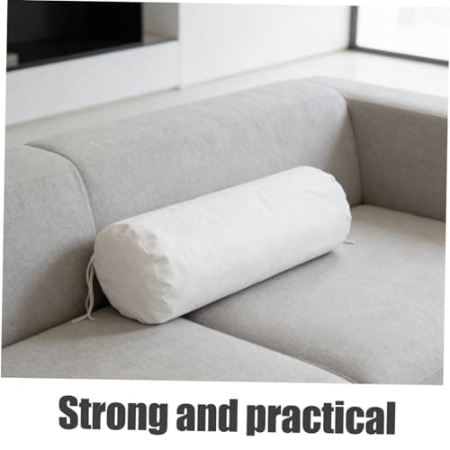 VILLCASE 4pcs White Neck Roll Pillow Case with Drawstring, Soft Cylindrical Bolster Pillowcase, Decorative and Versatile for Living Room Couch and Home — view 3