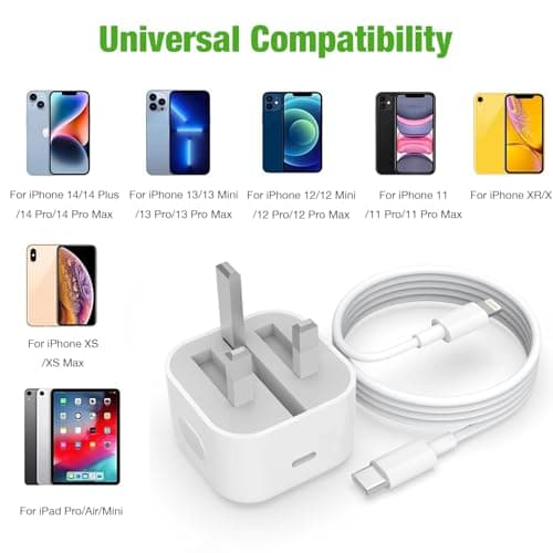 20W Fast Charger Plug with 6FT USB C to Lightning Charging Cable for iPhone — view 3