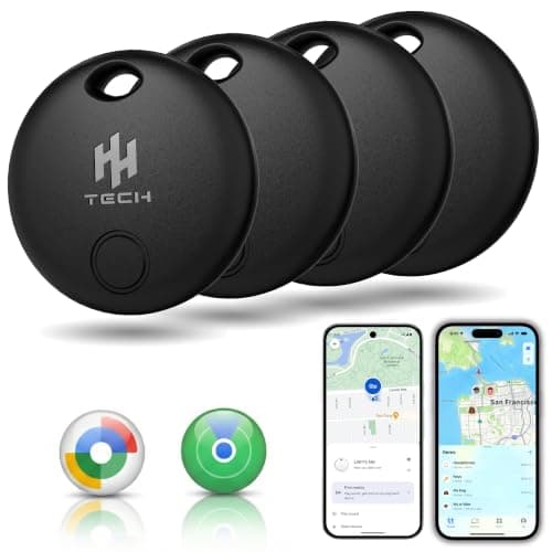 HH-Tech Smart Tracker Tag Dual (Black Pack-4) For Apple and Android Devices