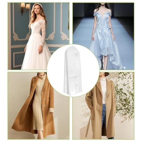 Wedding Dress Bag Covers,Extra Long Dress Garment Bag,Dustproof and Moisture-Resistant, Lightweight and Portable,Foldable Garment Bag for Wedding Gown,Evening Dress,Prom Dress,Travel Storage 72‘’ — view 2