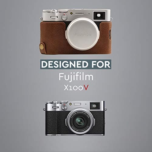 MegaGear MG1895 Ever Ready Genuine Leather Camera Half Case Compatible with Fujifilm X100V - Brown — view 5