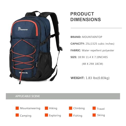 MOUNTAINTOP 25L Lightweight Hiking Backpack for Day Trips — view 2