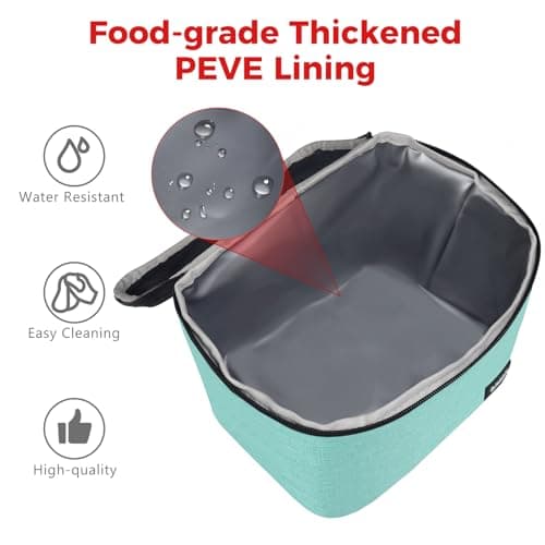 Gloppie Insulated Lunch Bag for Women Men, Leakproof Thermal Lunch Box for Work Office, Large Cooler Bag for Picnic School Travel, Mint Green — view 5