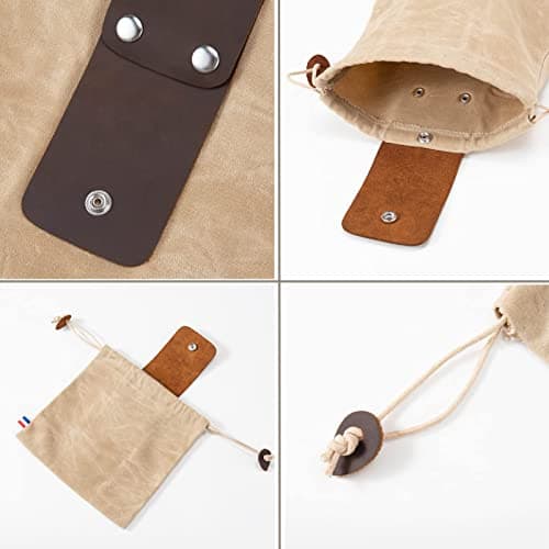 Waxed Canvas Foraging Pouch for Hiking, Black — view 6