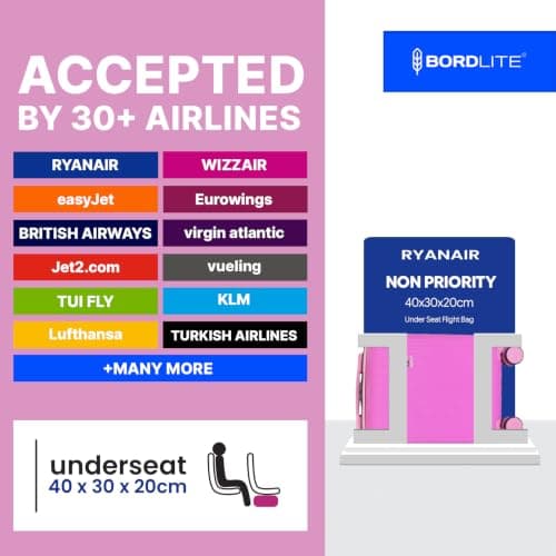 Bordlite Kids Suitcase 40x30x20cm Hot Pink Cabin Luggage for Girls, Childrens Underseat Travel Case with 360 Spinner Wheels, Telescopic Handle, ABS Shell for Ryanair & Wizz Air — view 2