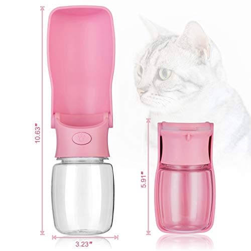 Canareen Foldable Travel Dog Water Bottle for Dog Cat Outdoor(350ml,Pink) — view 3