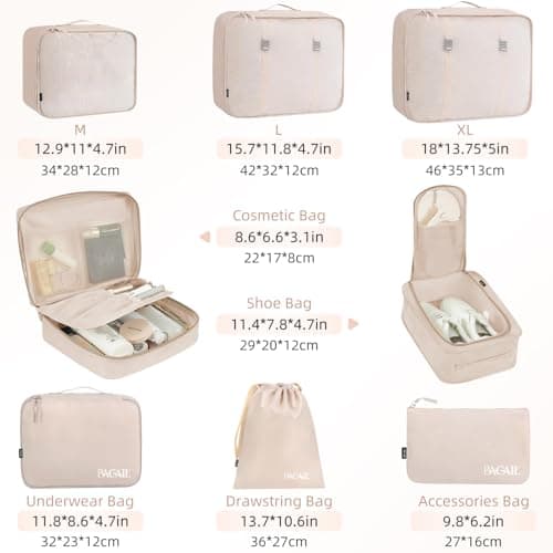BAGAIL Packing Cubes for Suitcase 8 Set, Lightweight Luggage Packing Organizers Packing Cubes for Travel Accessories — view 2