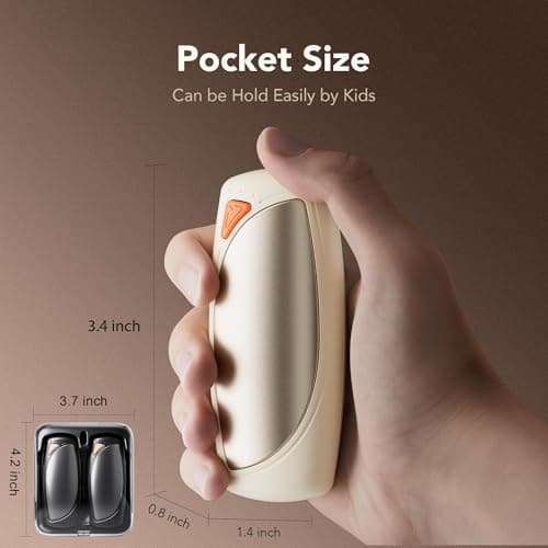COTOP Hand Warmers Rechargeable 2 packs with Charging Case, Gifts for Men Women,14000mAh Up to 36 hours Reusable Electric Hand Heater, Quick Charge Portable Warmers for Outdoors, Camping, Inky-Yellow — view 6