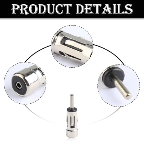 Lotsdonxia 2 Pcs Silver ISO to DIN Car Antenna Adapter, Universal Vehicle Radio Aerial Converter for Stereo Receiver & European Cars — view 3