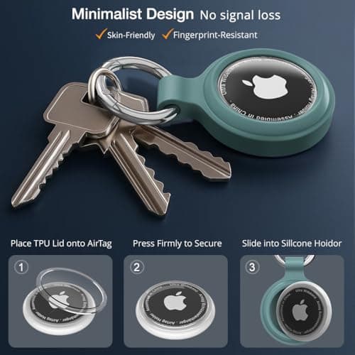 AirTag Holder Keyring, 4-Pack IP67 Waterproof Case for Apple AirTag 1 & 2 — view 3