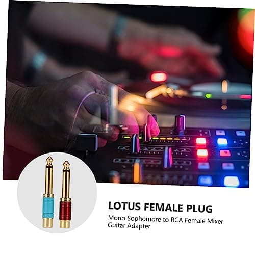 OSOLADY 6pcs Female Jack to Male Connector Plug Adapter for Guitar Mixer Audio Adapter Jumbo Plug for Stereo Devices Random Color — view 5
