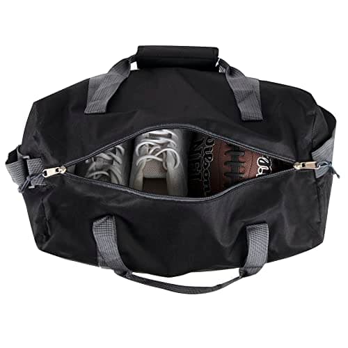 Trail maker 30 Liter, 17 Inch Canvas Duffle Bags for Men and Women -Travel Weekender Overnight Carry-On Shoulder Duffel Tote Bags (Black) — view 3
