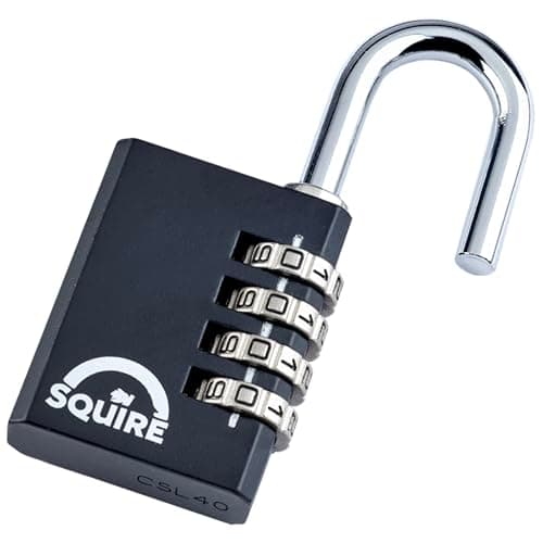 Squire Combination Small Padlock (Locker Lock Combi 40) - Tough Steel Shackle - 4 Wheel Combination Padlock – for Travel or for Home, Shed, Garage, Gym Locker & Luggage (Black, 40 mm) — view 3